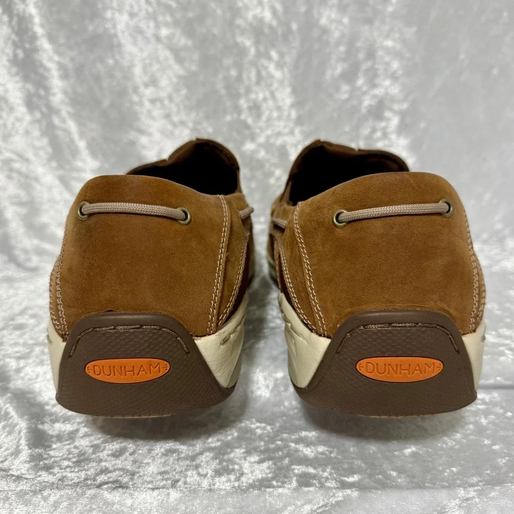 Dunham Mens Size 14/EE Windward Brown Leather Boat Shoes Slip On‎ Loafers Wide